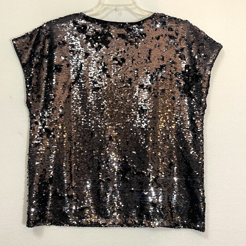 Ann Taylor Black and Silver Sequin Blouse - Picture 4 of 4